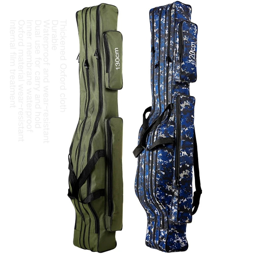 150 130 120 110cm 2 3 Layer Large Capacity Collapsible Fishing Rod Bags Oxford Cloth Sea
