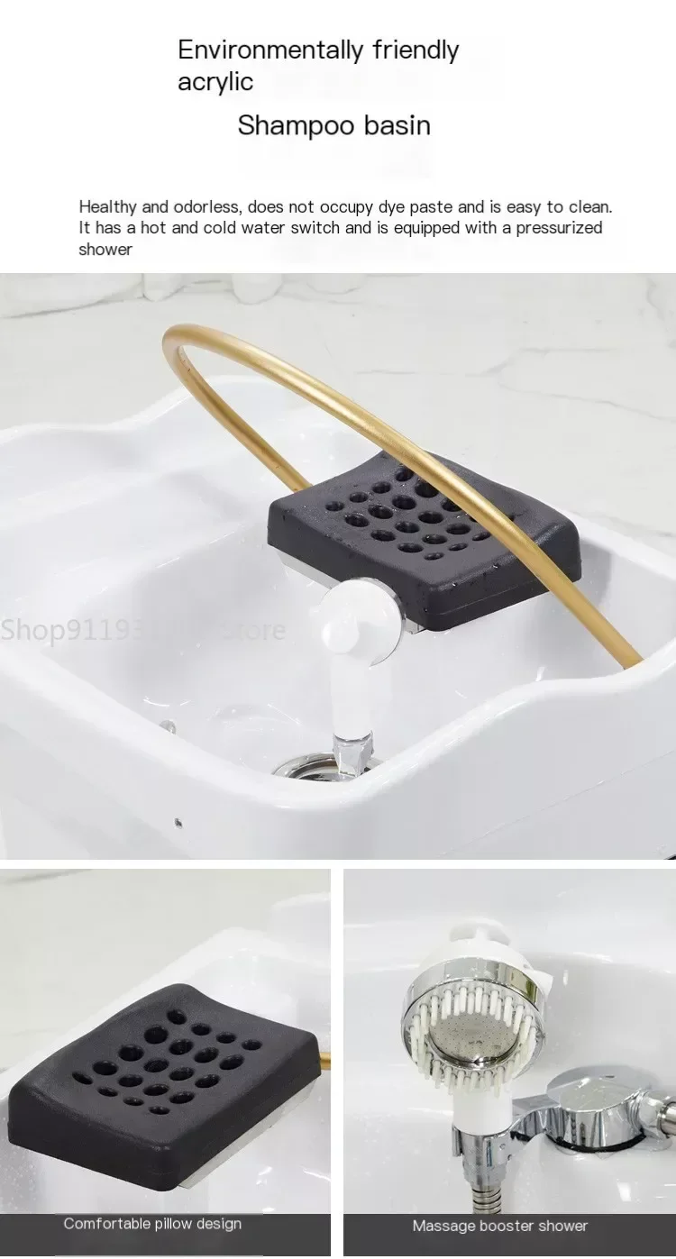 Description Picture 6 of itemWater Circulation Shampo Chair Sink Fashion Stylist Head Spa Hair Wash Basin Chair Move Shampouineuse Salon Furniture MQ50XF