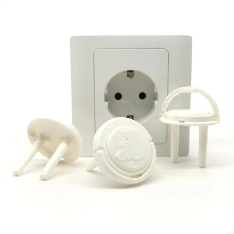 QX2D Baby Proof Plug Cover, 10Pcs Socket Protector with Concealed Handle for Toddler Safety Electric Shock Prevention
