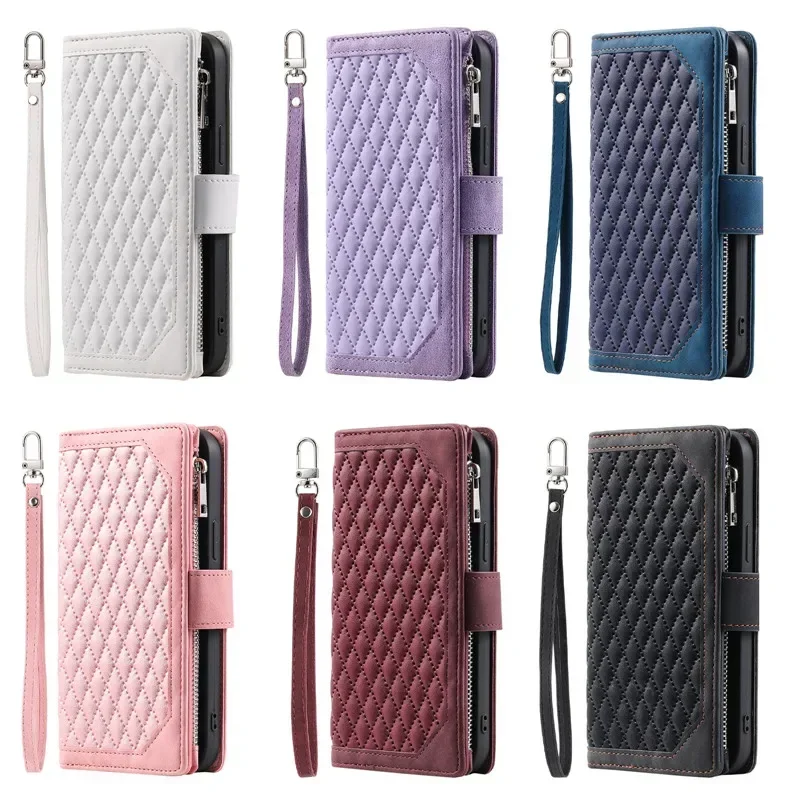 Elegant Leather Crossbody Zipper Wallet & Phone Case with Card Holder and Flip Cover