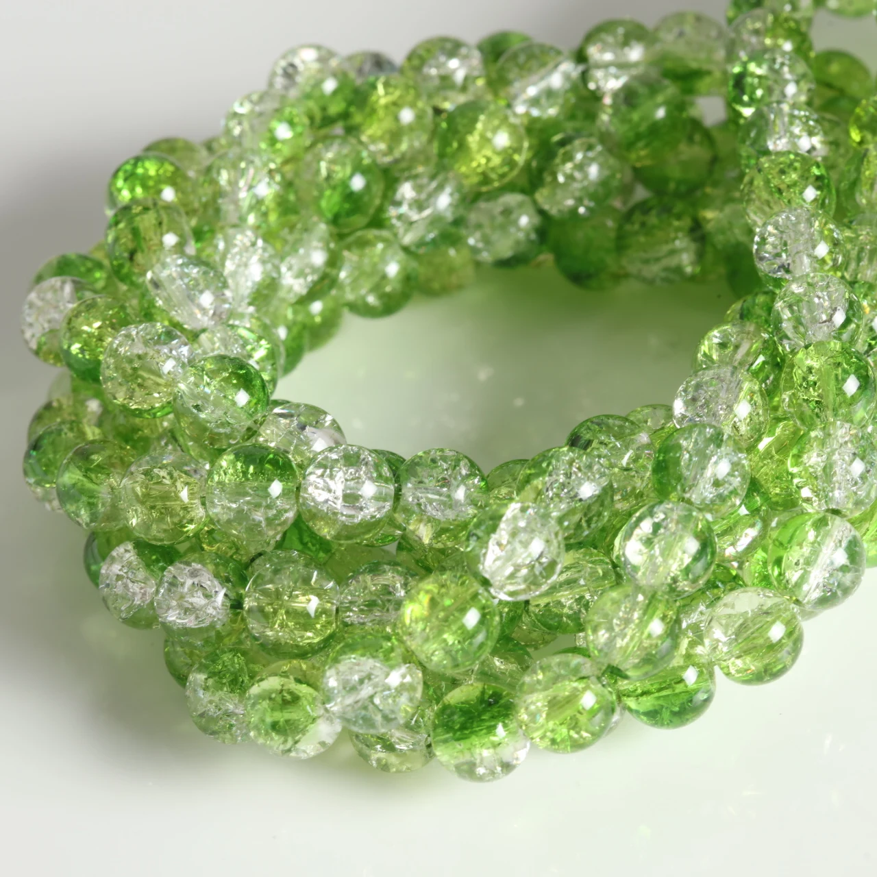 Elegant Pink Crackled Glass Beads for Handmade Jewelry Crafts