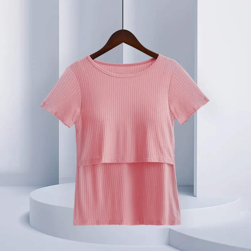 

summer maternity breastfeeding short-sleeved t-shirt GRAY22