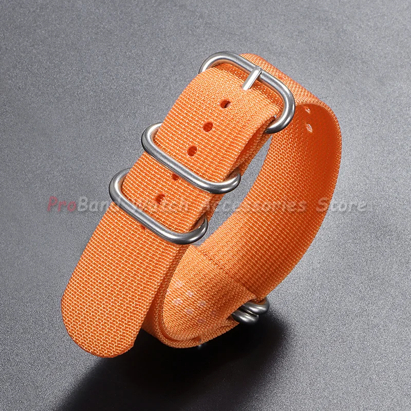 Stylish Ribbed Nylon Watch Strap with Multi-Color Ring Buckle - Unisex Replacement Bracelet Accessory