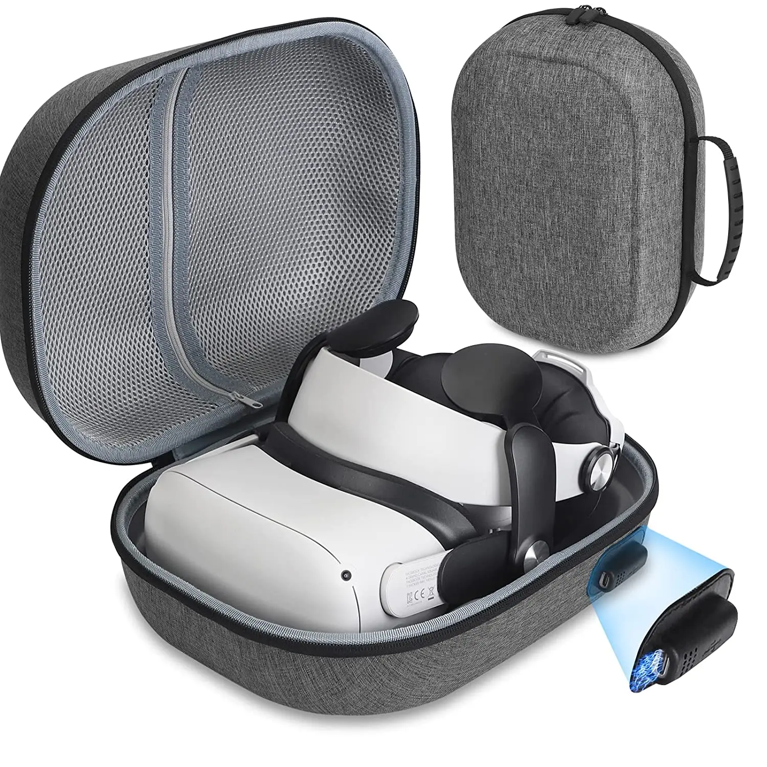 

VR Headset Portable Box for Oculus Quest 2 Carrying Case with Fast Charging Cable Hard EVA Bag for Oculus Quest 2 Accessories