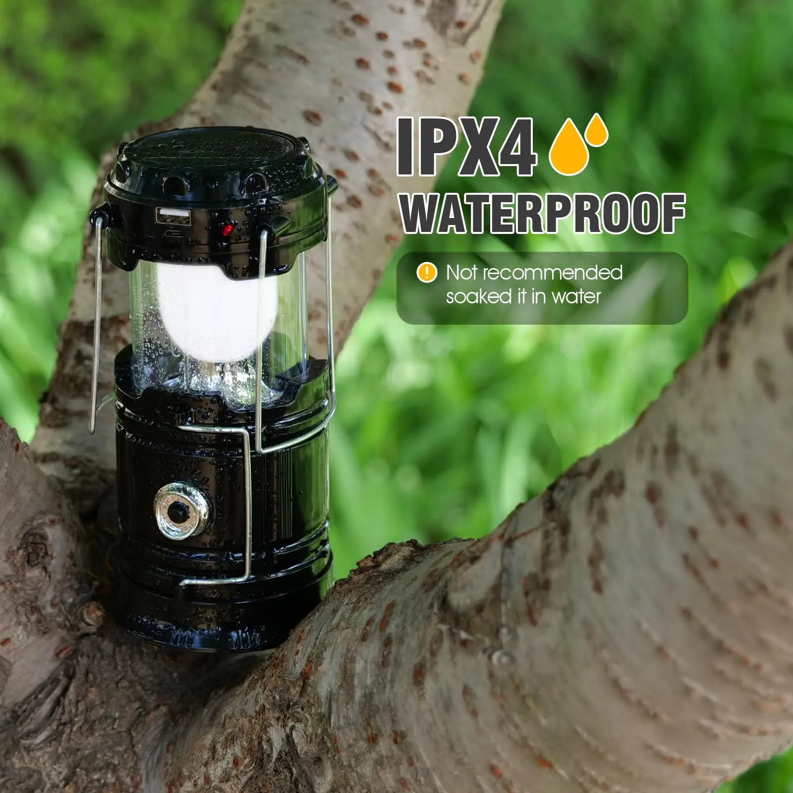 1/4pc Solar Camping Lantern USB Rechargeable Lamp Power Bank Portable Waterproof Solar Lights for Indoor Outdoor Emergency Light Camping Lantern