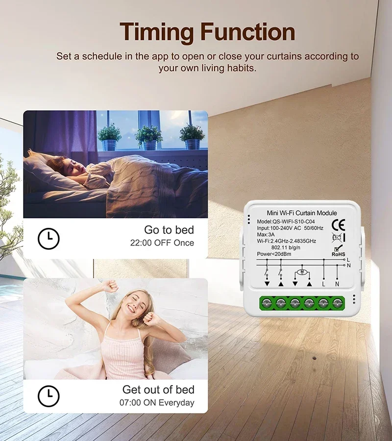 Tuya WiFi Smart Curtain Switch Module For Blinds Roller Shutter Electric Motor Smart Life Control Works With Alexa Google Home - Image 5