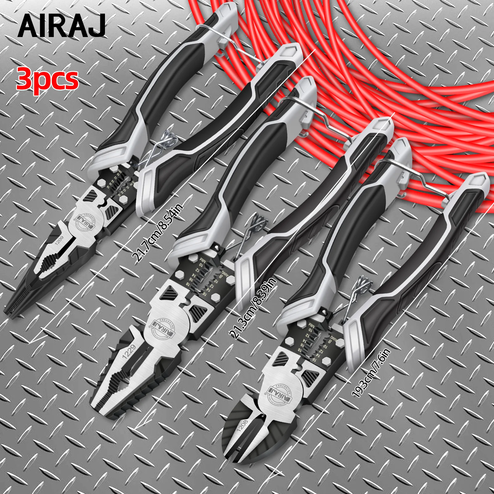 3pcs Heavy-Duty Angled/Pointed Wire Wrenches | Multi-Functional Large Opening | Ideal for Home Maintenance & Handyman Projects