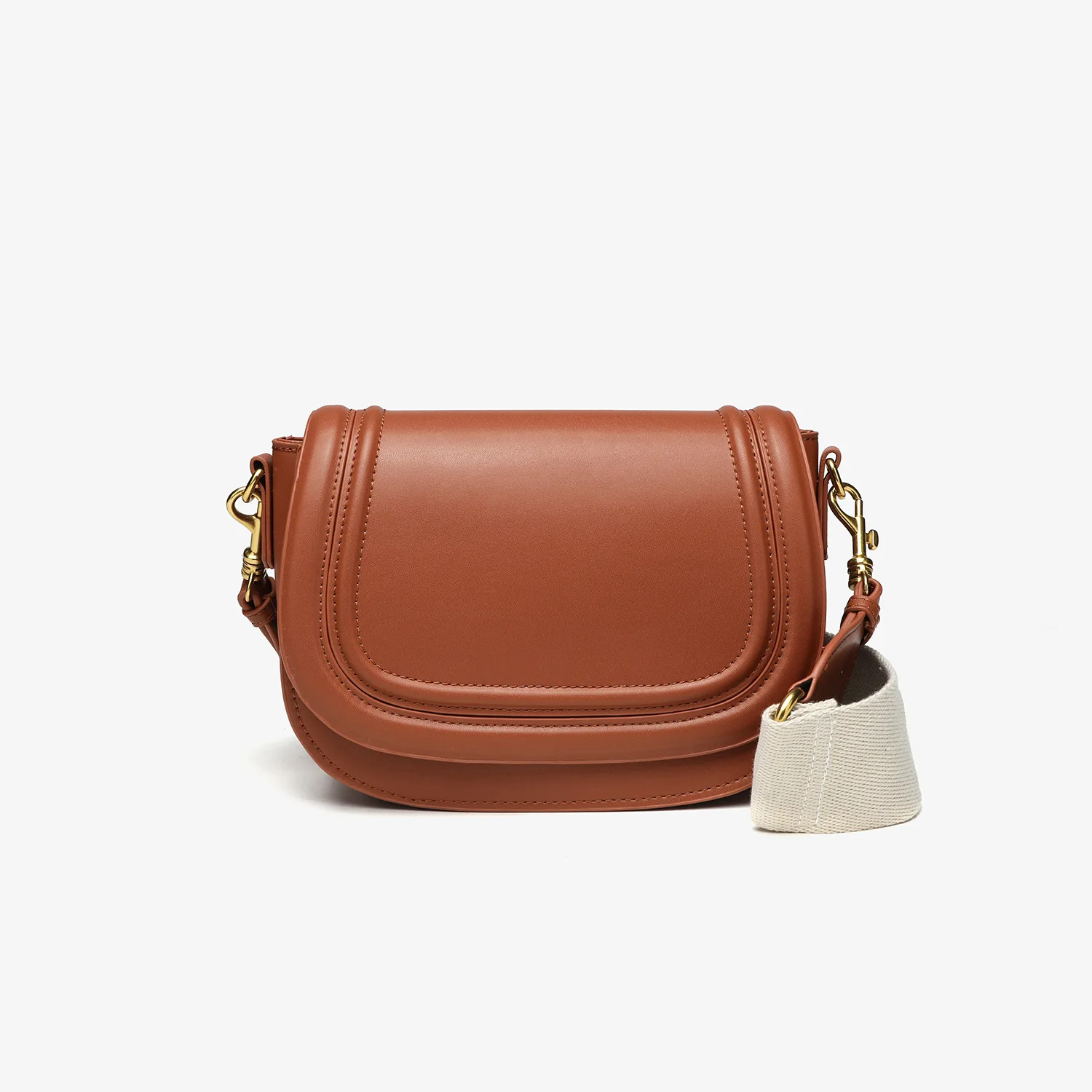 Women's Trendy Saddle Crossbody Bag with Wide Shoulder Strap