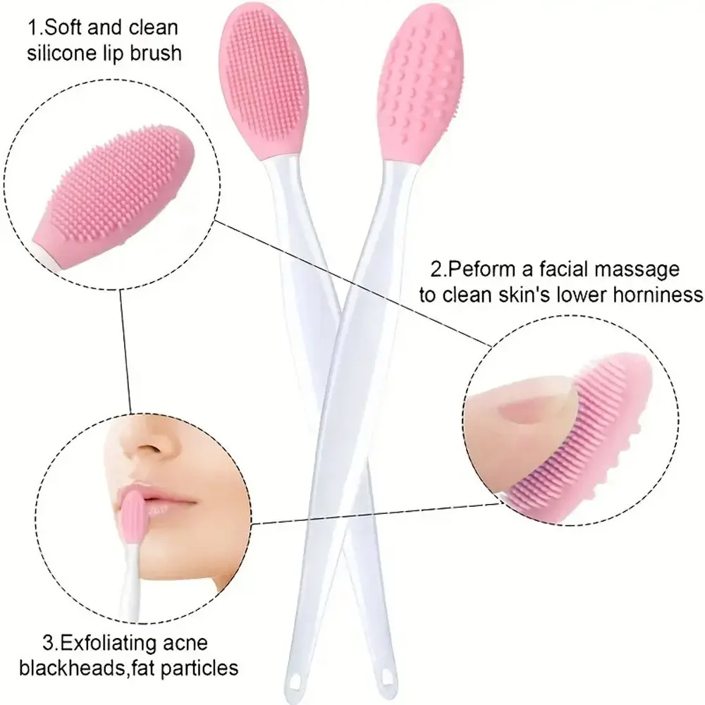Facial cleansing brush,acne and blackhead removal tools 5pc Silicone Pore Brush Double-Sided Black Head Cleaning Tool