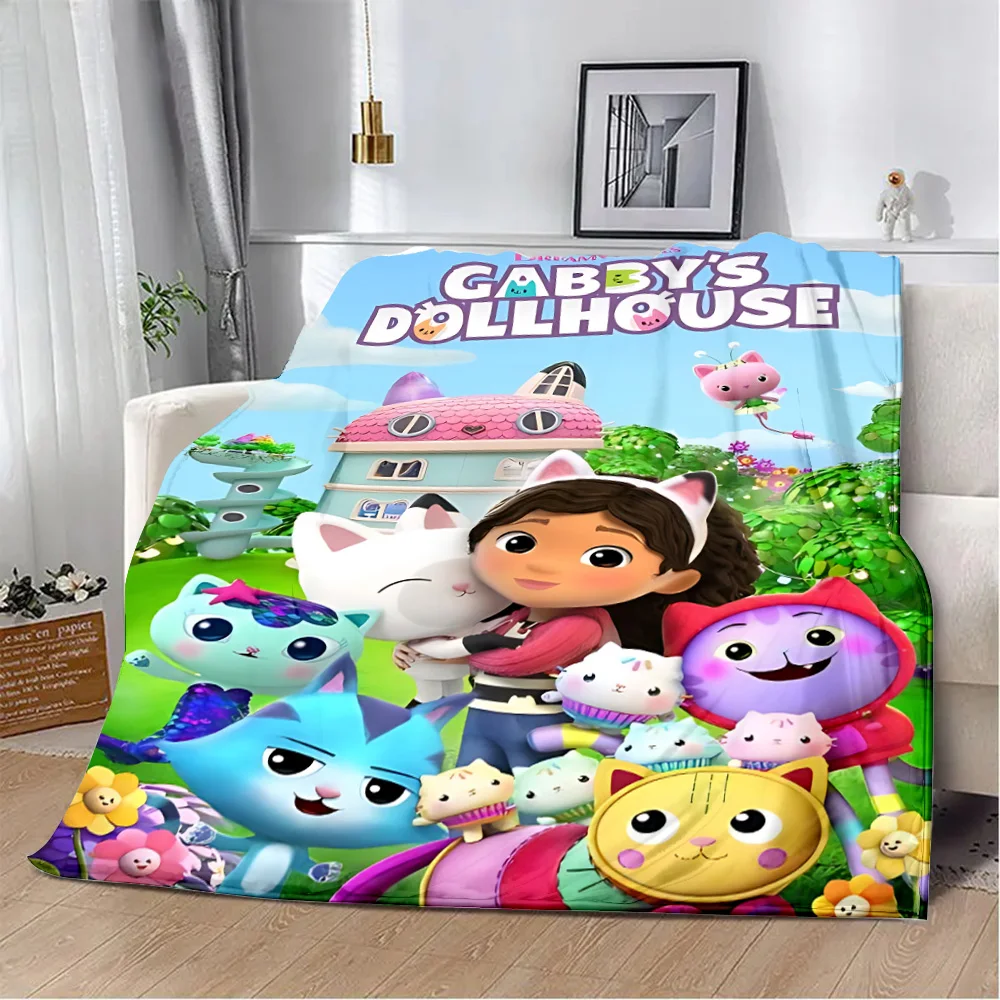 Printed Blanket Cute Gabbys Dollhouse Girl Picnic Blankets Warm Blanket Soft and Comfortable Blanket Home Travel Birthday Gift 6
