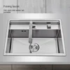 304 Stainless Steel Stylish Hidden Single Sink for Kitchen Cabinet and Countertop Double Covers 4