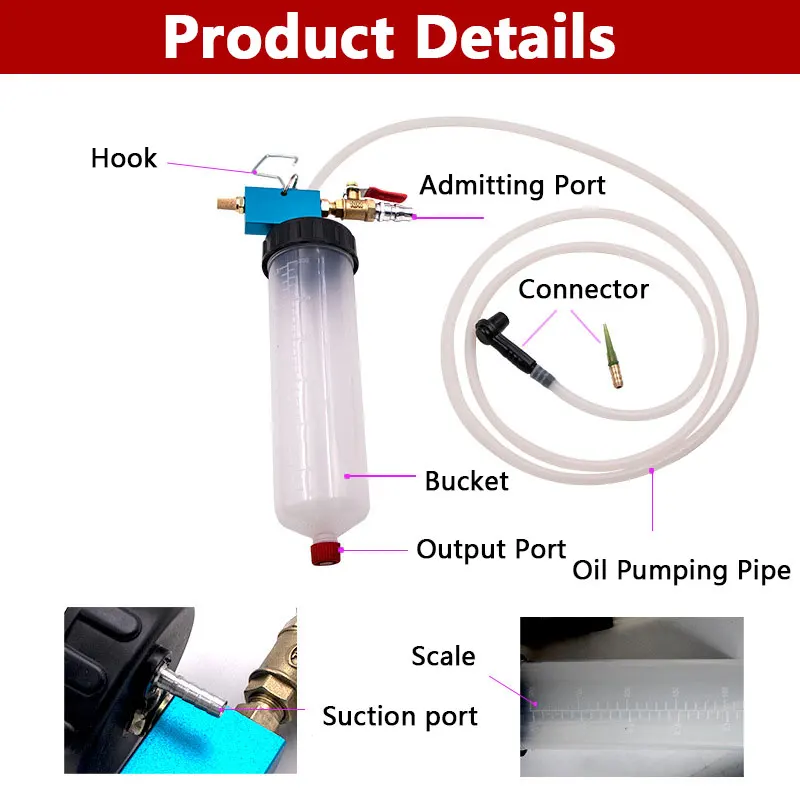 300ML Oil Well Pump Electric Universal Auto Engine Oil Extraction Tool Electric Vacuum Inhalation Hydraulic Clutch Pump