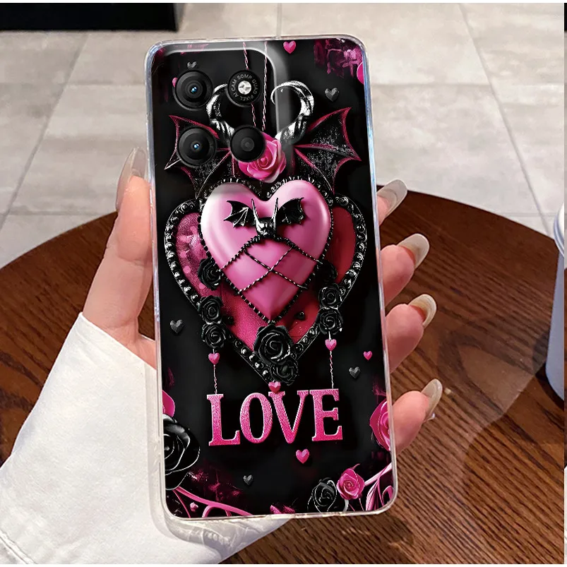 Luxury Cute Love Rabbit Clear Soft TPU Silicone Phone Case Cover