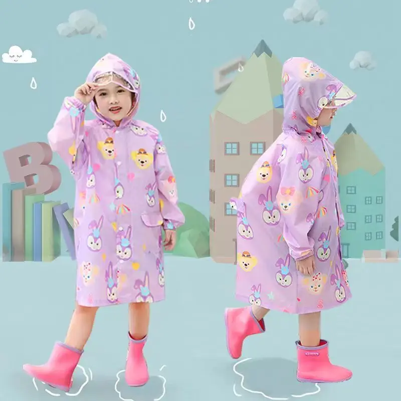 

New children full-body raincoats are waterproof and thickened for boys girls The poncho raincoat is cute in the school season