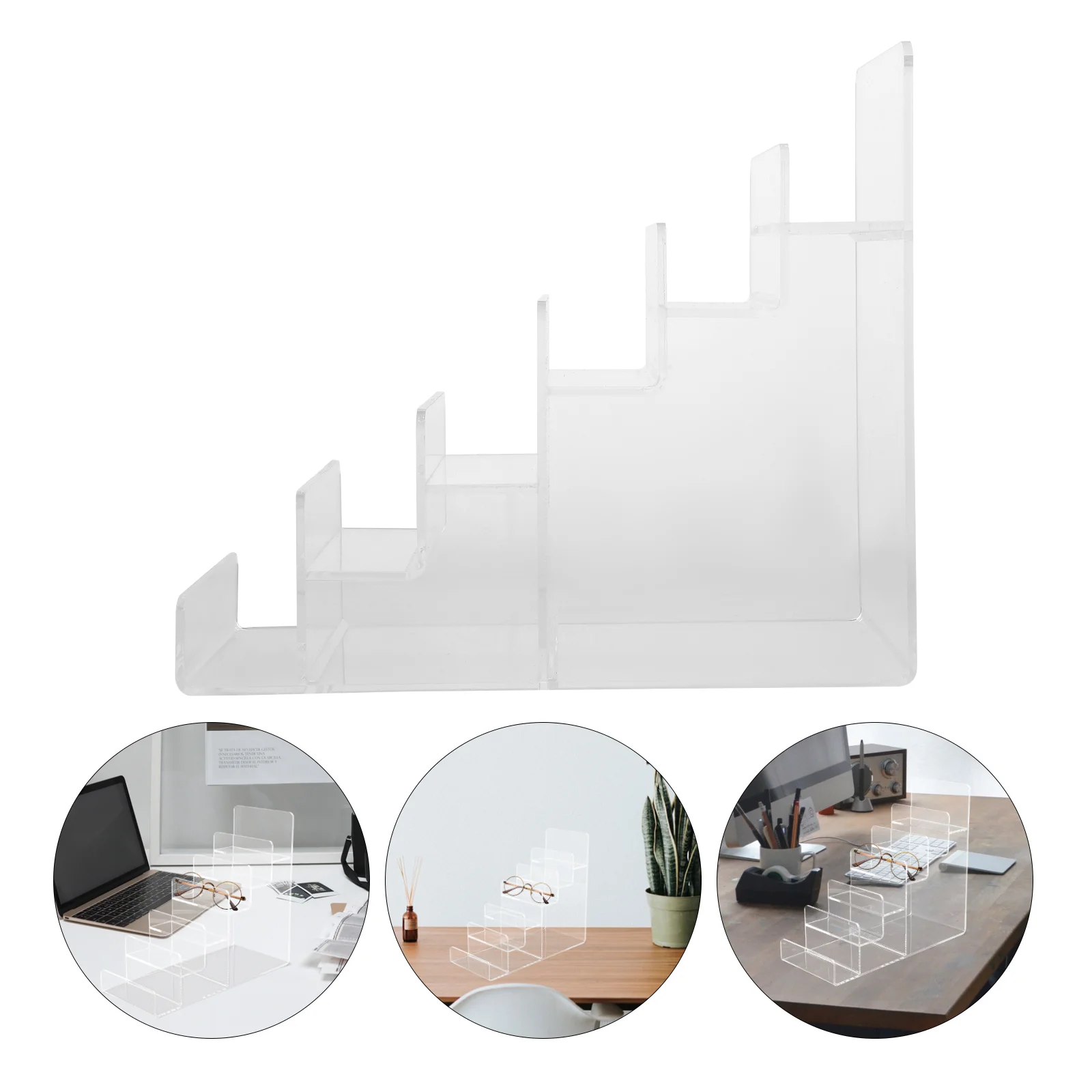 

Acrylic Trapezoidal Storage Rack Wallet Display Shelf Nail Polish Lipstick Rack Makeup Organizer Jewelry Model Stand