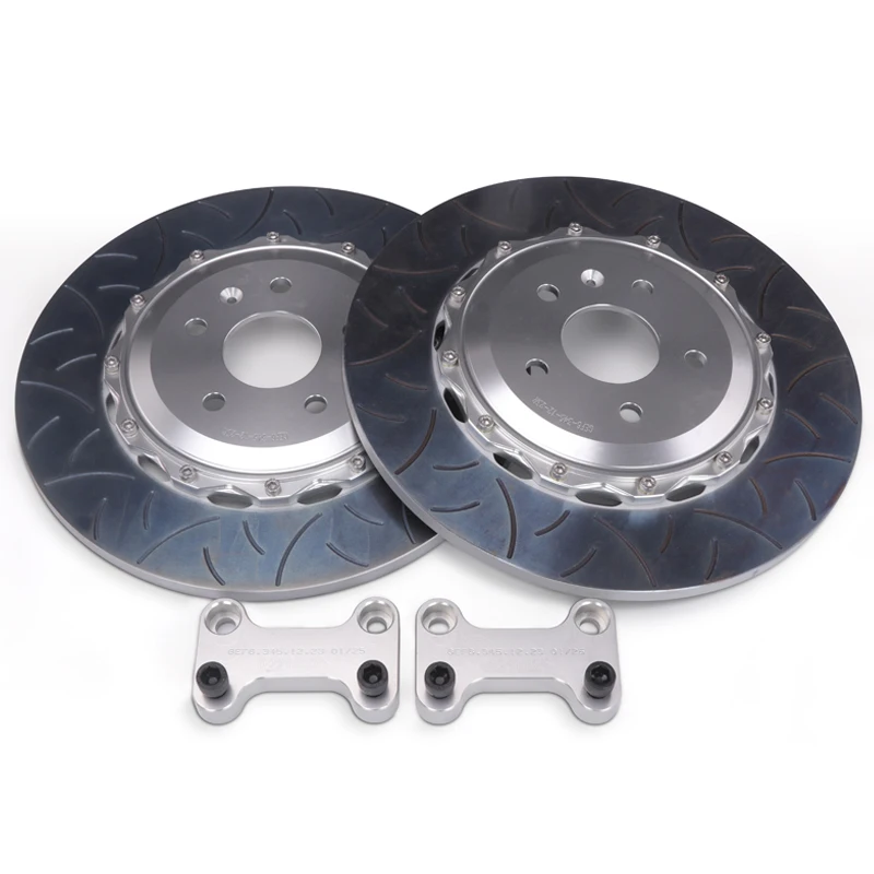 

330*10mm Brake rear disc Enlarged Disc upgrade disc Drilled Slot Black hub hats For Golf Honda civic 2000 -2008