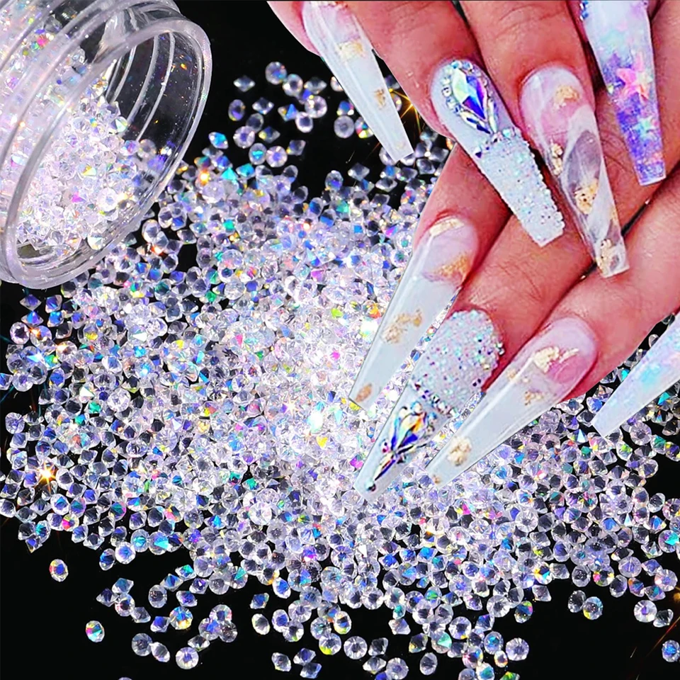 

1Pc Glitter Pixie Nails Crystal Micro Beads Multicolor AB 3D Nail Art Rhinestone Decorations Manicure Accessories