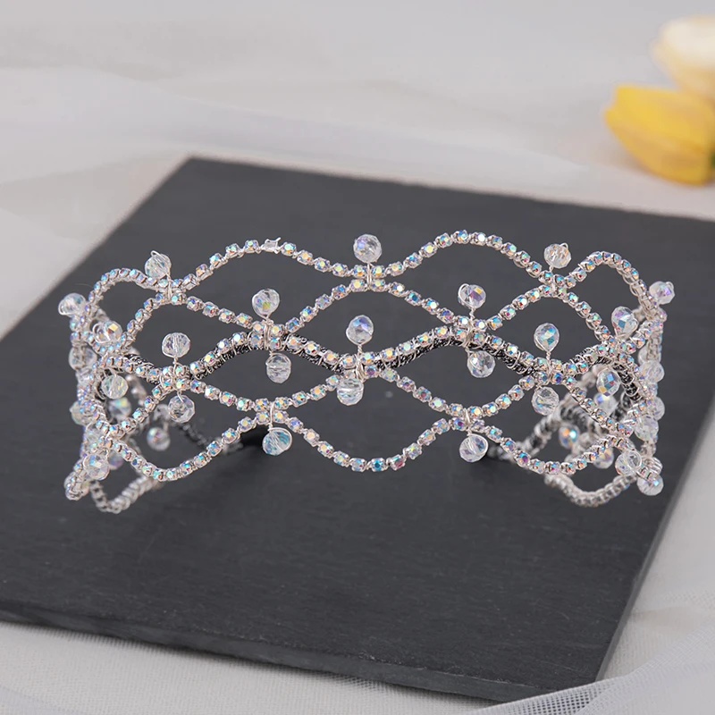 

Красочные головные повязки Стразы ручной работы с кристаллами, сетчатые тиары, повязки для волос, свадебные аксессуары для волос, лоза для волос, женские Украшения для конкурса