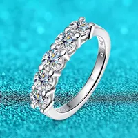 White Gold D Color 4mm Moissanite Ring for Women 1.5CT Stone Match Diamond Wedding Band Bride S925 Sterling Silver GRA
