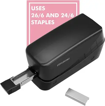 Electric Stapler Heavy Duty Desktop with 2000 Staples and Staple Remover, No-Jam Automatic AC/Battery Powered for Office Home 5