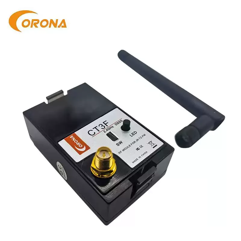 Vue arrière du module émetteur-récepteur radio Corona CT3F 2.4GHz DSSS 3 canaux et récepteur CR3D pour Futaba 3PM 3PK Hitec