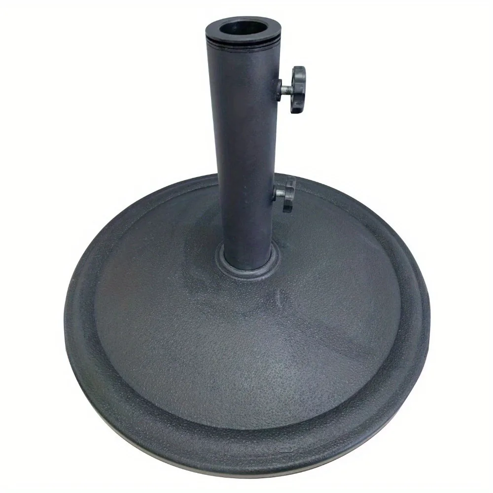 26 lb matte black round umbrella base 2