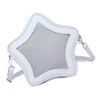 E74B Women School Girl Shoulder Handbag PU Leather Large Capacity Clear Star Shape Crossbody Bag Itabag for Anime Pin Display 2