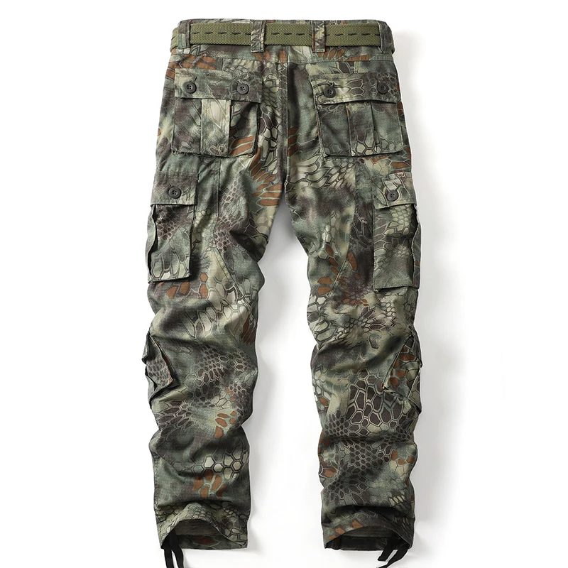 Men Combat Pants With Knee Pads Tactical Cargo Sport Trousers Camouflage Multicam Trekking Hunting Clothes（Not belt） 2