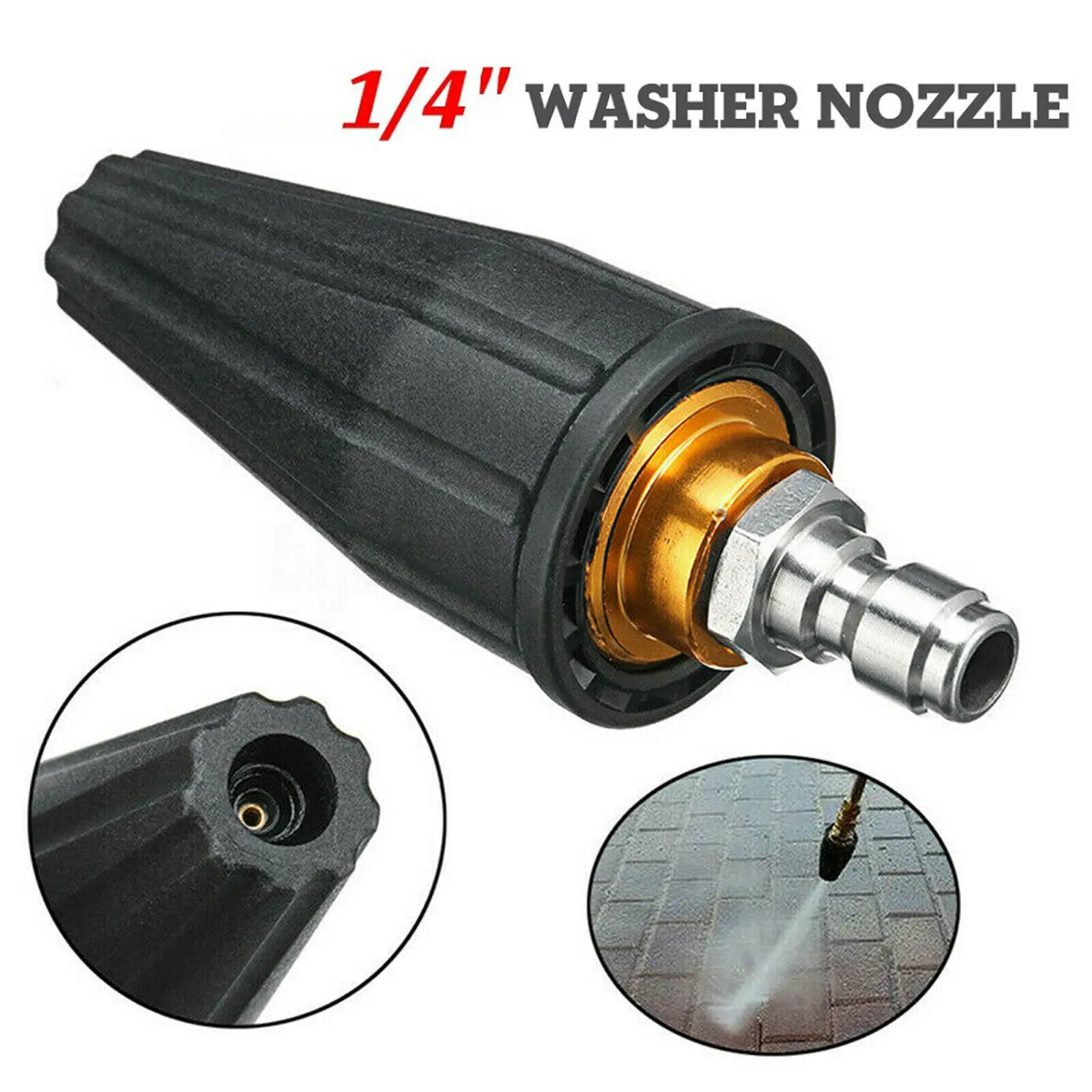 1/4 "Idropulitrice Ad Alta Pressione Jet Wash Dirt Blaster Rotante Turbo Ugello Spray Tip Car Was Tool Accessories
