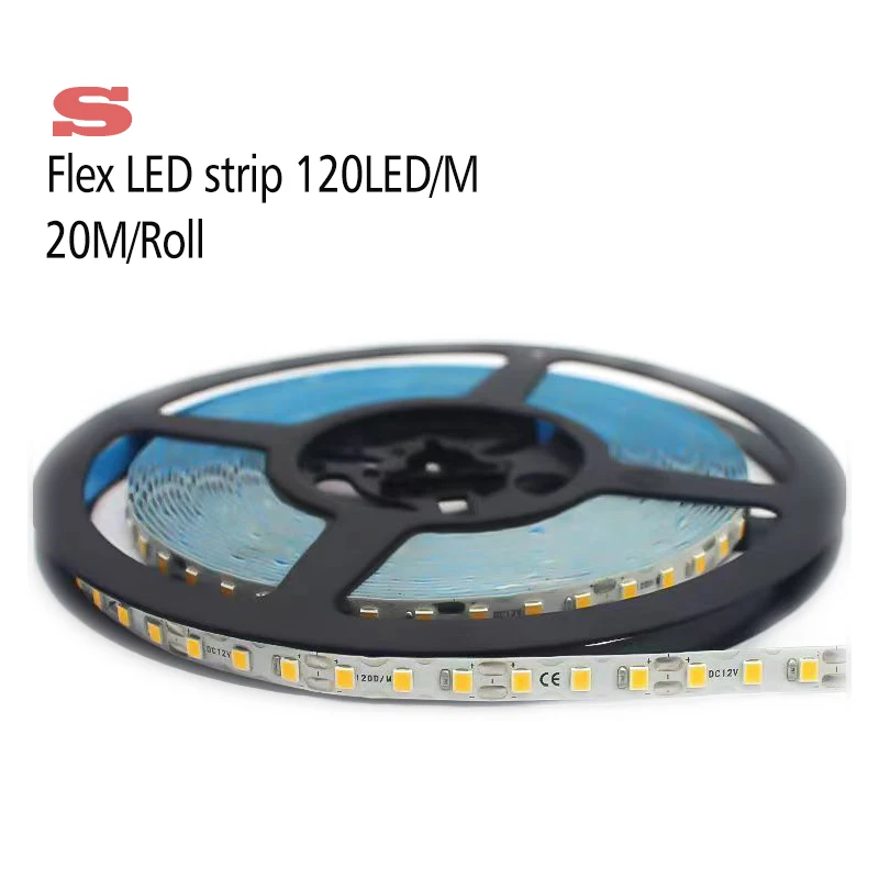 S 모양 2835 유연한 LED 조명 스트립 램프 5V 12V 따뜻한 흰색 빛 4000K 120LED/m 20m 네온 사인 벤딩 채널 문자
