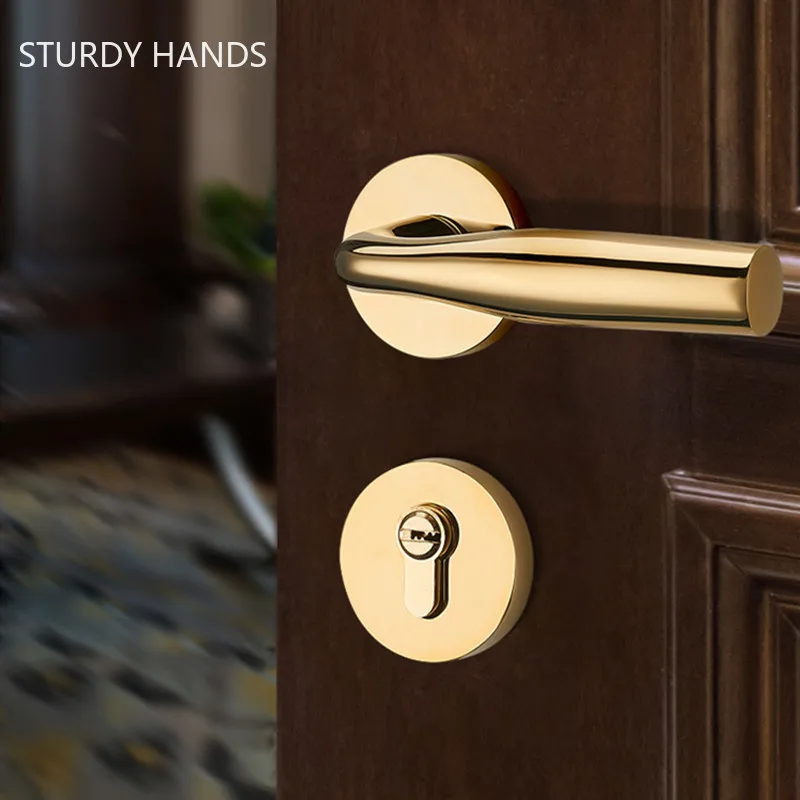

High Quality Door Handle Lock Zinc Alloy Bedroom Door Lock Mute Security Door Locks Indoor Kitchen Hardware Deadbolt Lockset