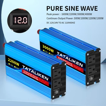 12V24V ถึง 110V AC Pure Sine Power INVERTER 16000W 4000W 60HZ Converter รถอุปกรณ์เสริมพลังงานแสงอาทิตย์ LED และ US ซ็อกเก็ต 1