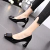 Women Pointed Toe Chunky Platform Pumps Single Shoes Spring Autumn High Heels Woman Ankle Buckle Thick Heeled Party Shoes 3