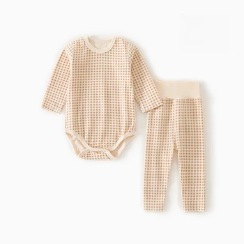 AYNIGIELL 0-18 أشهر الخريف الشتاء ملابس اخلية حرارية دعوى مجموعة ملابس الطفل الفتيان الفتيات بيجامة مجموعات طفل ملابس خاصة دافئة 3