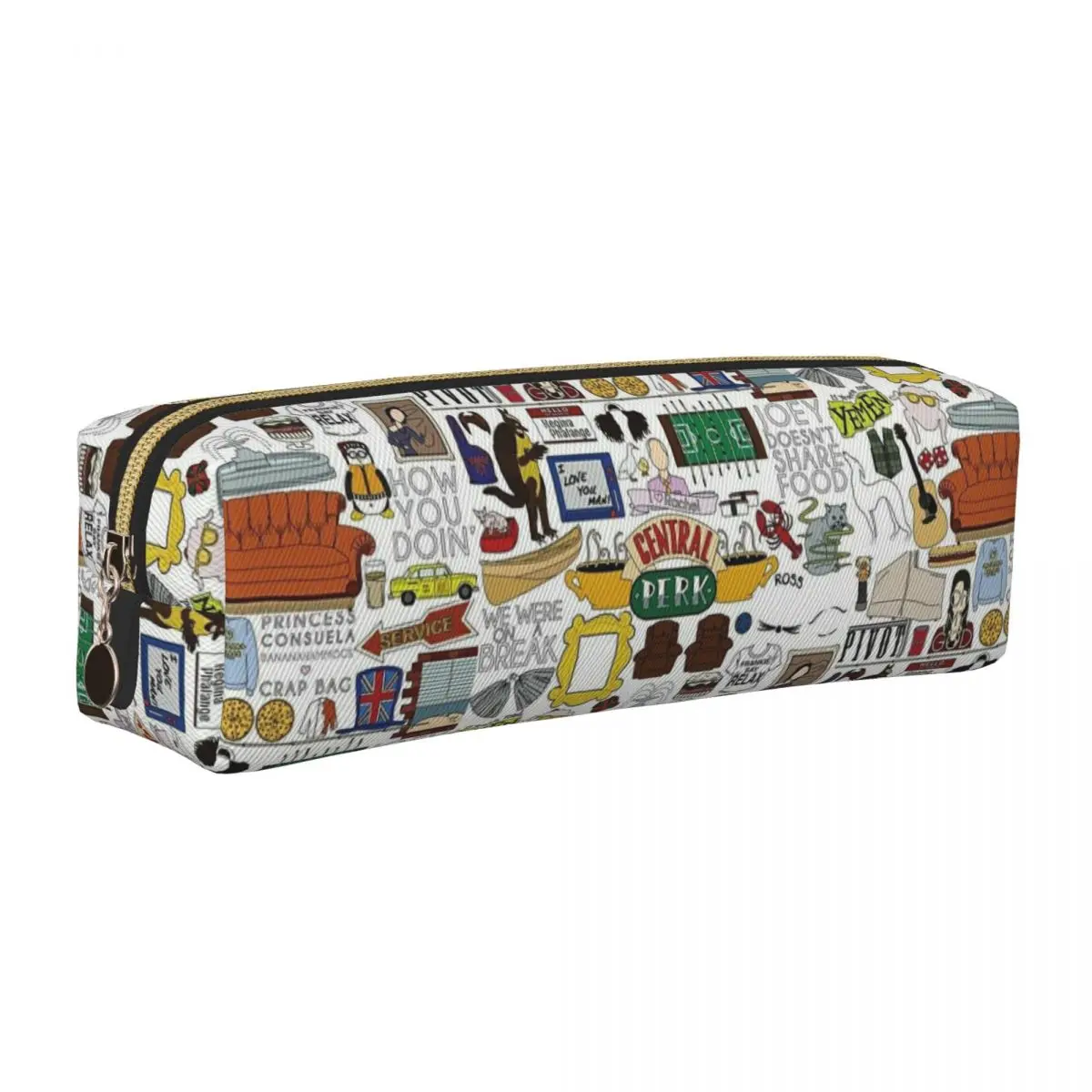 프렌즈 키 미국 TV 시리즈 필통 센트럴 퍼크 펜 홀더 가방 어린이 대용량 학교..