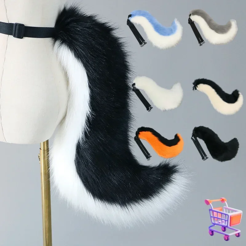 XINCHIA Coda di gatto soffice coda di volpe pelosa in pelliccia sintetica coda di lupo soffice peluche lunga coda di gatto per travestimento coda di animale per Halloween Cosplay Dress Up Party XINCHIA Coda di gatto soffice coda di volpe pelosa in pelliccia sintetica coda di lupo soffice peluche lunga coda di gatto per travestimento coda di animale per Halloween Cosplay Dress Up Party
