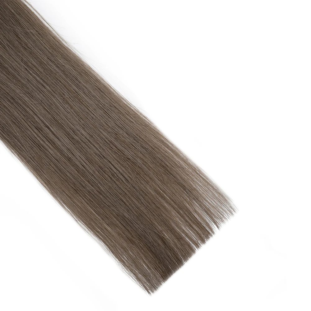 25g 5pcs Brazilian human hair ash light brown #8 straight clip-in hair extensions for women