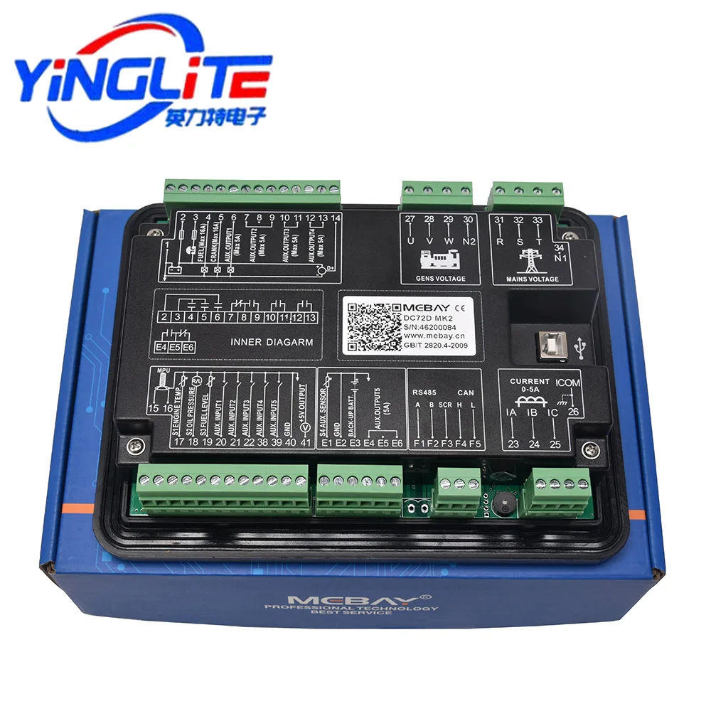 Mebay LCD 자동 시작 제어판 발전기 컨트롤러 DC70D DC72D DC70DR DC72DR MK2 디젤 발전기 예비 부품