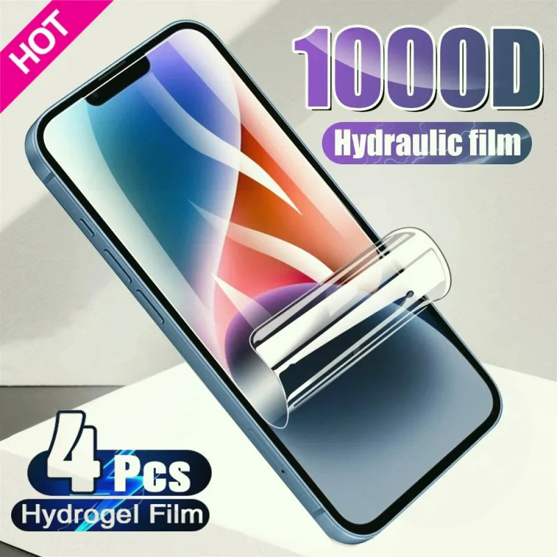 

4PCS Full Cover Hydrogel Film For iPhone 14 11 12 13 Pro Max 7 8 14 Plus Screen Protector For iPhone 13 12 Mini X XR XS MAX Film