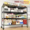 Storage Shelves 75.6" H Wire Shelving Unit with Wheels 2500LBS Heavy Duty Metal Shelves for Storage Adjustable Garage Sto 5
