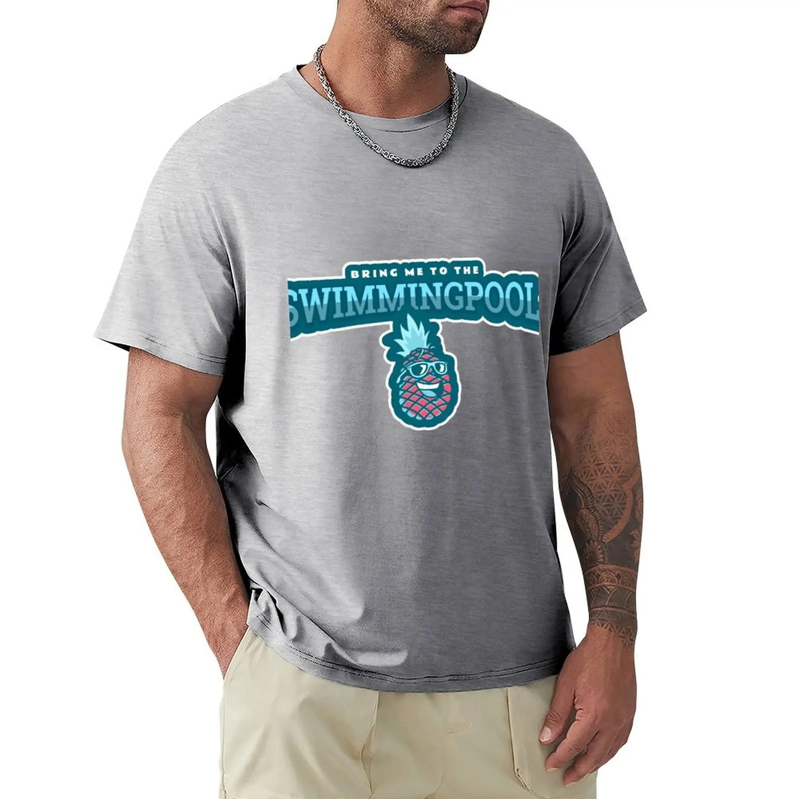 

Bring me to the swimmingpool T-shirt plain oversized summer tops t shirt men