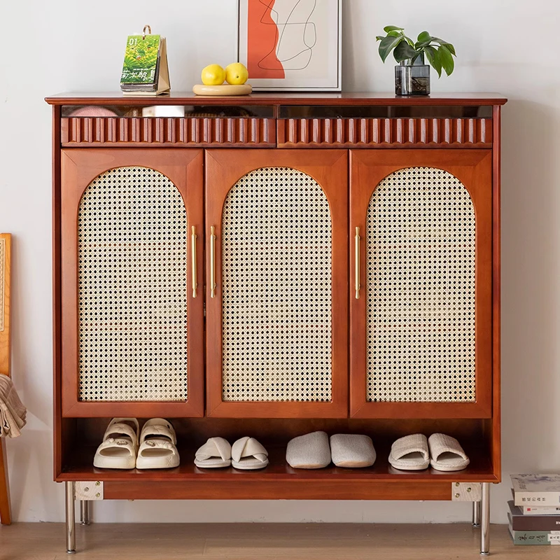 

Винтажные Шкафы для обуви из твердой древесины, подставка для гостиной, мобильные шкафы для обуви, мебель для спальни