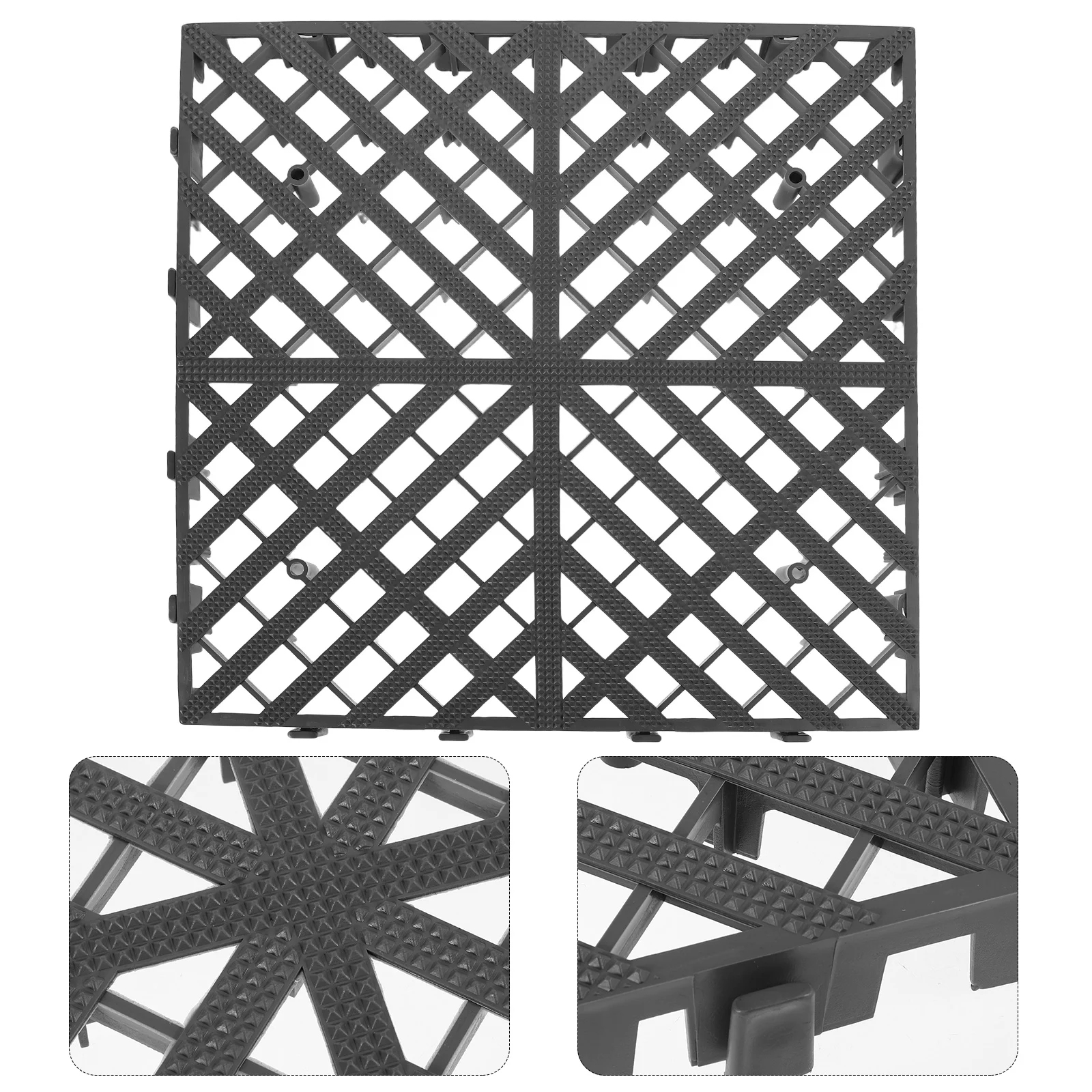 Heavy-Duty Interlocking Car Wash Grid Mat Non-Slip Floor Tile Mats for Car Auto Detailing Shops Effective Drainage