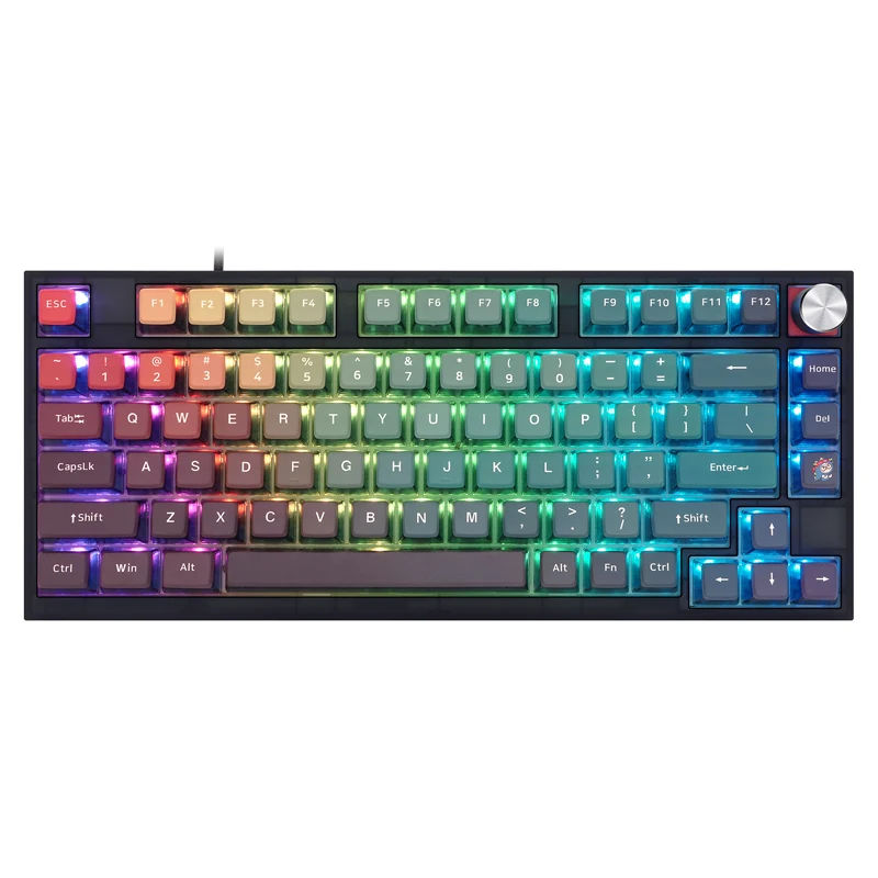 Skyloong-doubleshots e Dye Subbed Keycap Grupo Back Lit Geleia Teclado Gk7 Bm60 Csct75 Pôquer 87 Tkl 104 Rosa Neon Blush