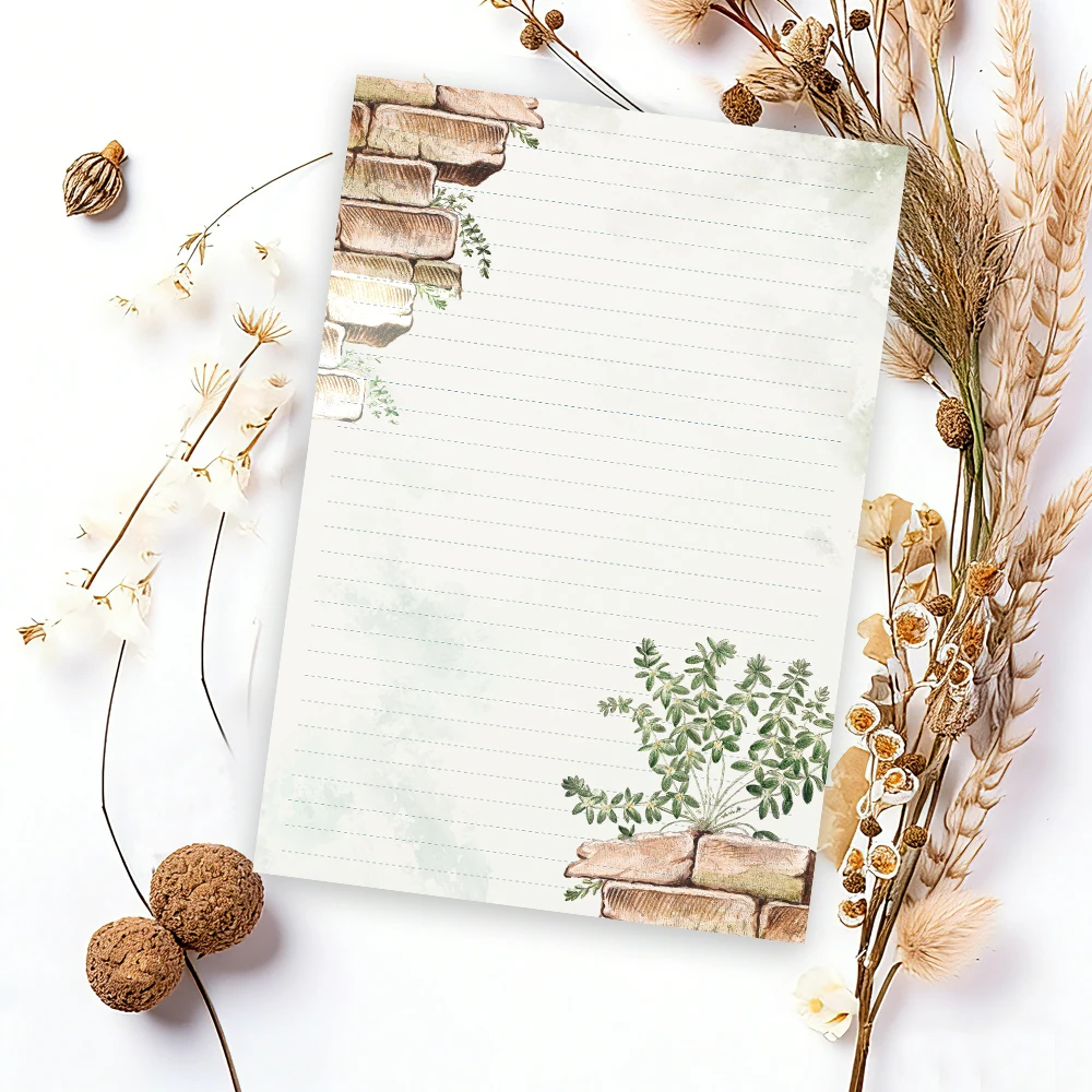 30 sheets,B5 Plants in the Corner writing paper, lined,no glue,very suitable for notebooks, memos, and stickers - 2