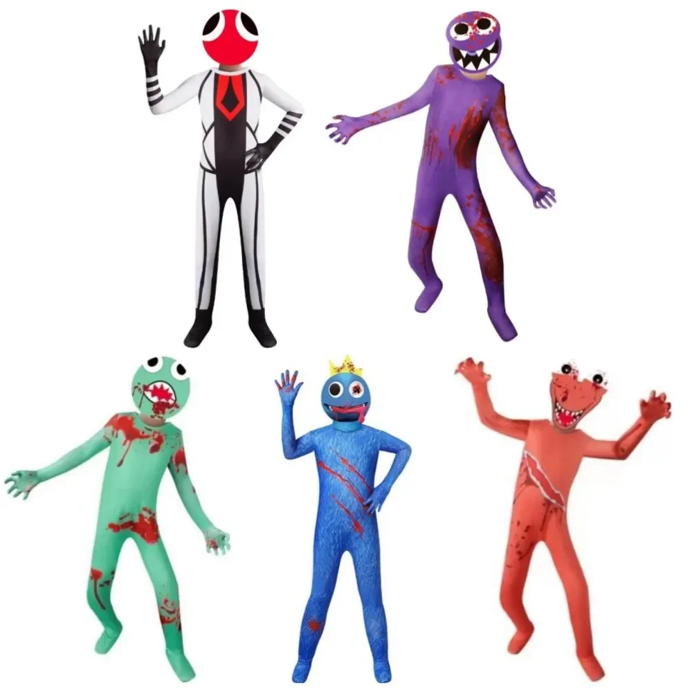 

Game Rainbow Friends Red Guy Blue Green Purple Orange Monster Cosplay Costume Anime Jumpsuit Adult Child Hallowen Bodysuit Suit