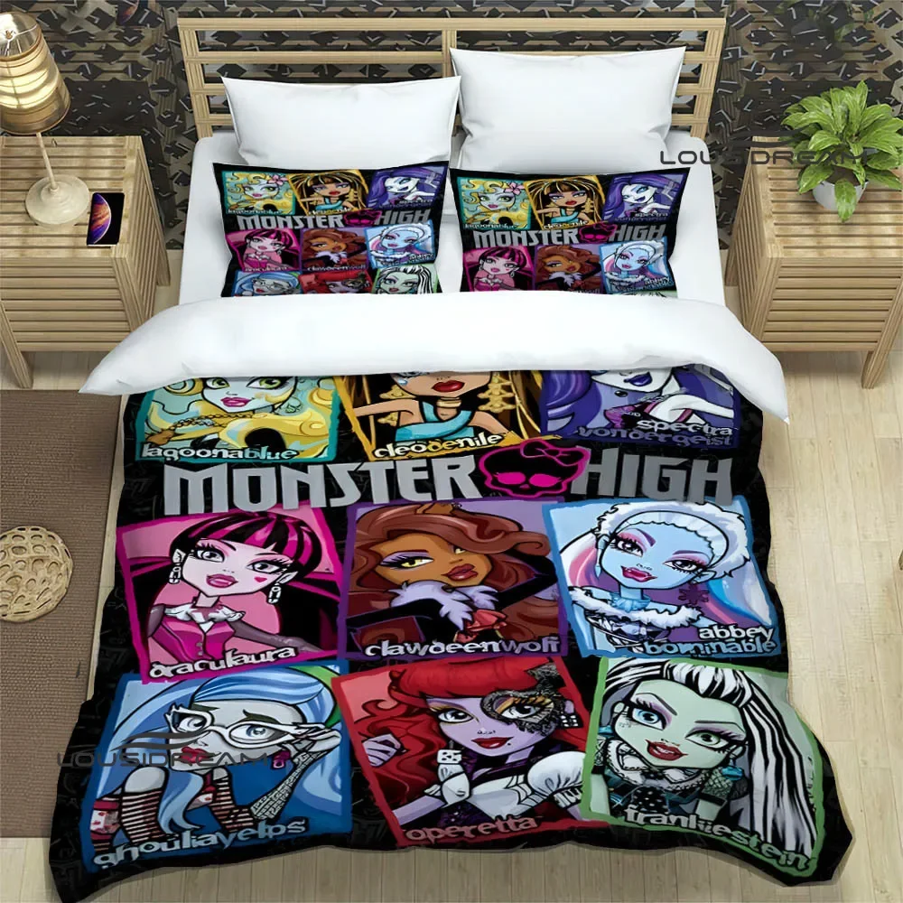 Monster High cartoon printed Bedding Sets exquisite supplies set duvet cover bed comforter set bedding set luxury birthday gift 5