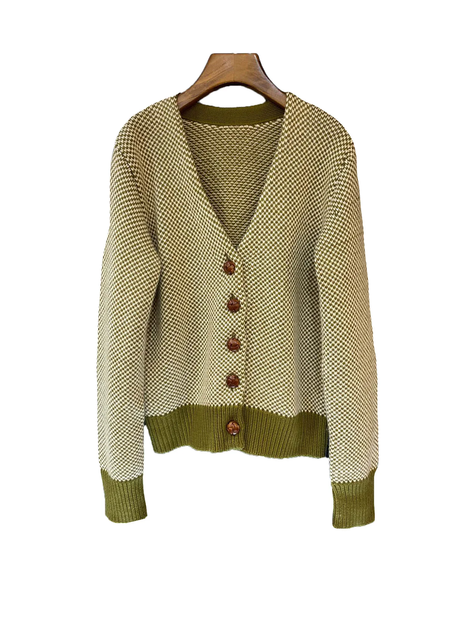 

Cardigan jacket V collar short loose version of the single-breasted design warm and comfortable 2023 winter new 1220