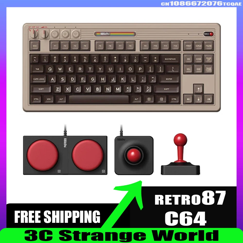 

8bitdo Retro87 C64 механическая клавиатура в ретро стиле три режима Bluetooth Беспроводная игровая клавиатура эргономичные аксессуары для ПК подарки