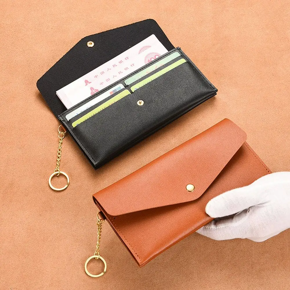 New Fashion Retro Envelope Wallets for Women PU Leather Purses Simple Solid Card Holder Phone Pouch Lady Clutch Coin Purse 2